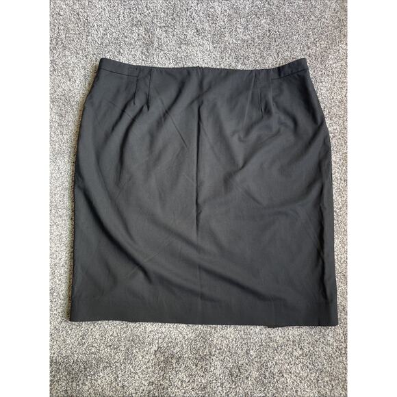 MM Lafleur Cobble Hill Black Washable Wool Twill Pencil Skirt Plus Sz +3 (22/24) - Picture 1 of 8